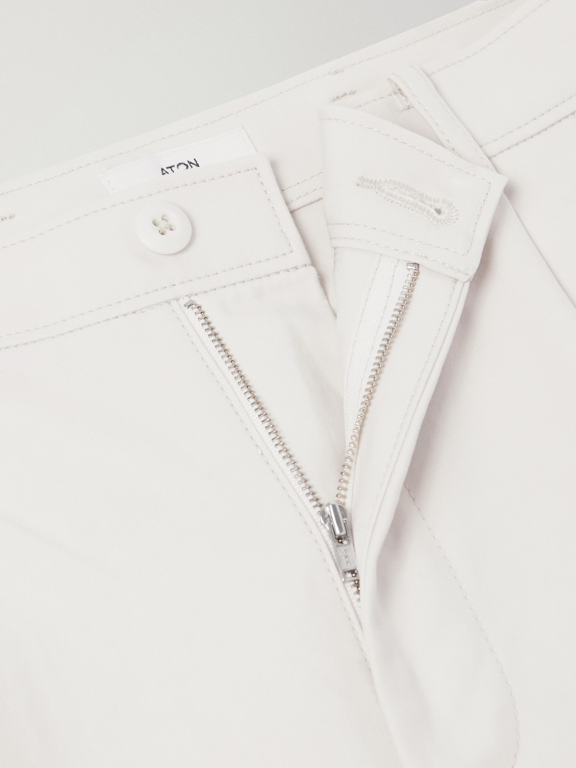 Pleated Tapered Cotton Trousers