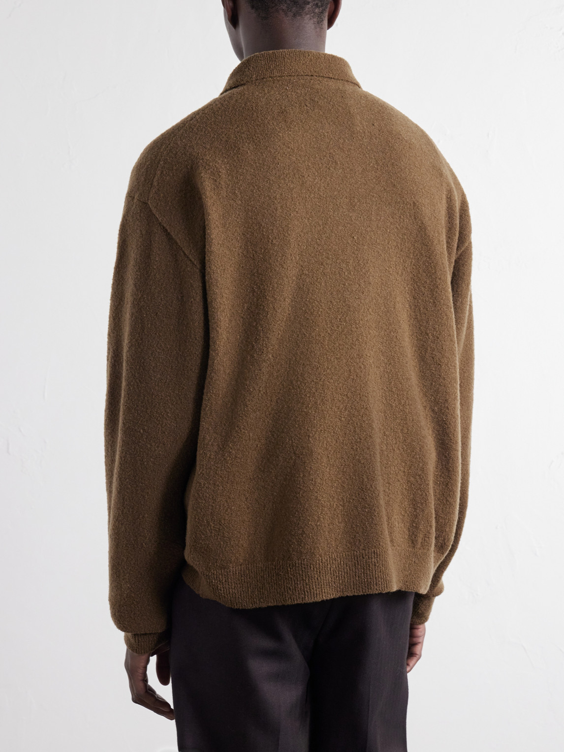 Wool-Blend Half-Zip Polo Sweater