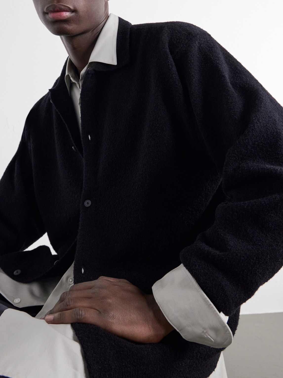 Wool-Blend Bouclé Cardigan