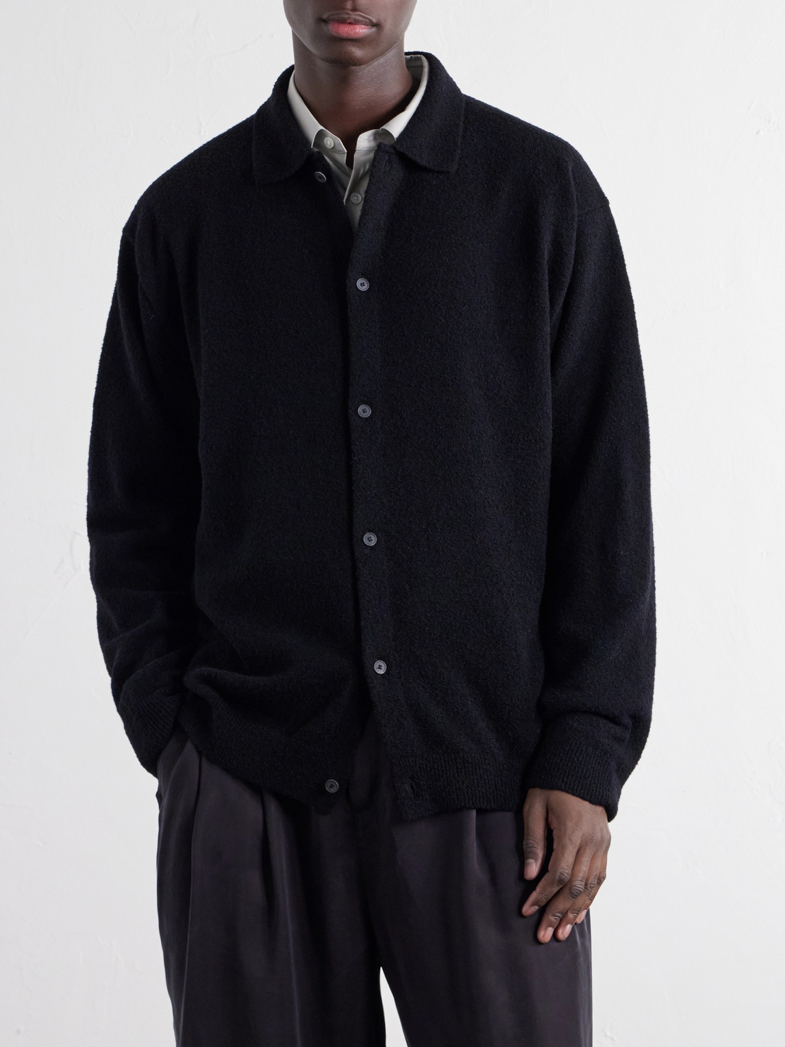 Wool-Blend Bouclé Cardigan