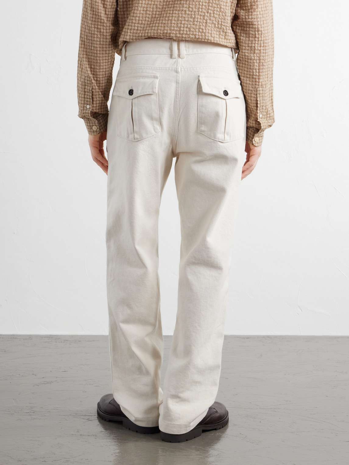 Straight-Leg Organic Cotton-Twill Trousers