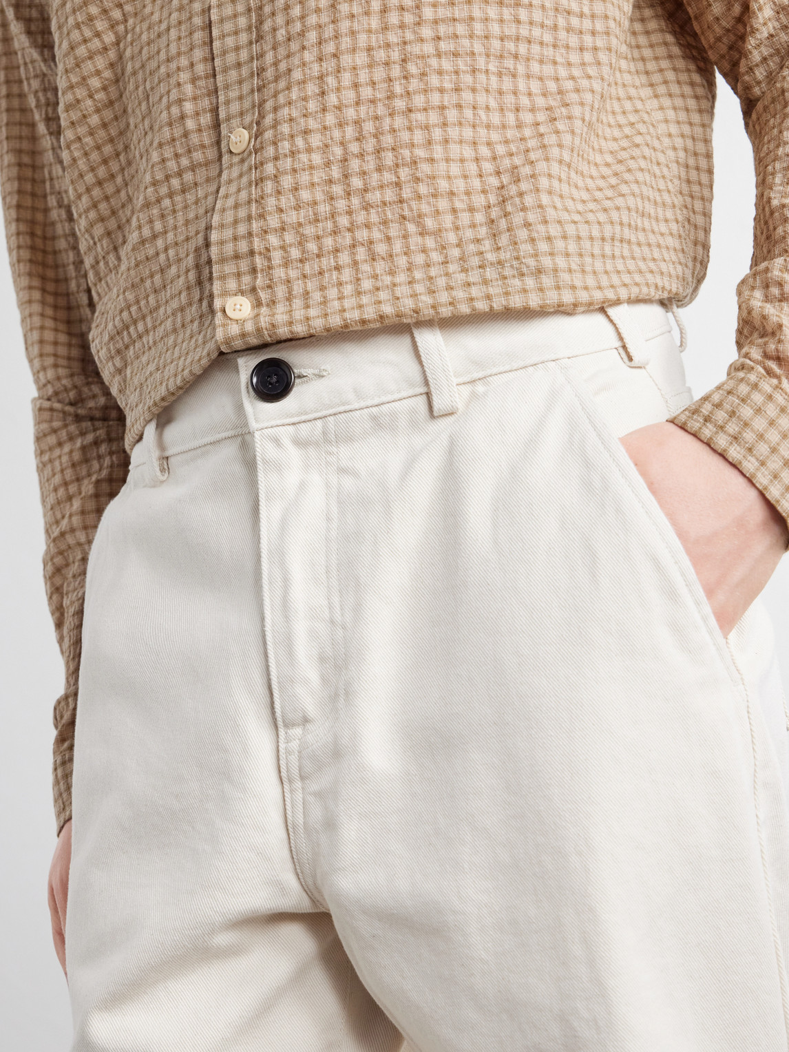Straight-Leg Organic Cotton-Twill Trousers