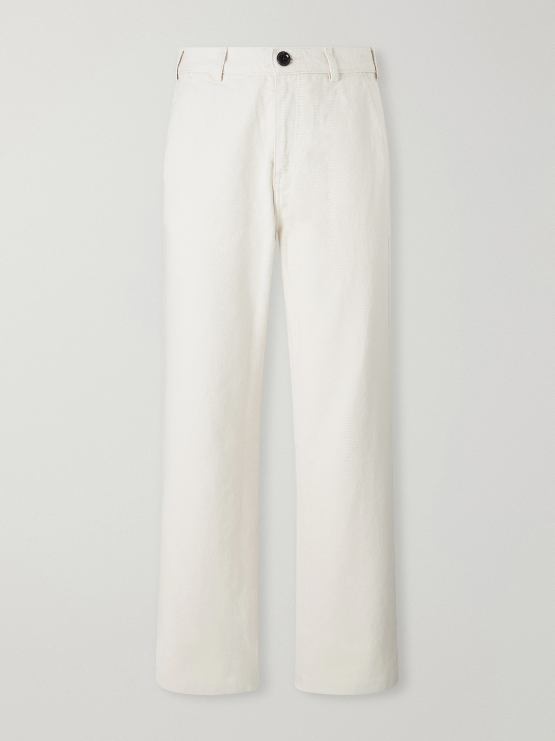 Oliver Spencer Straight-leg Organic Cotton-twill Trousers In White