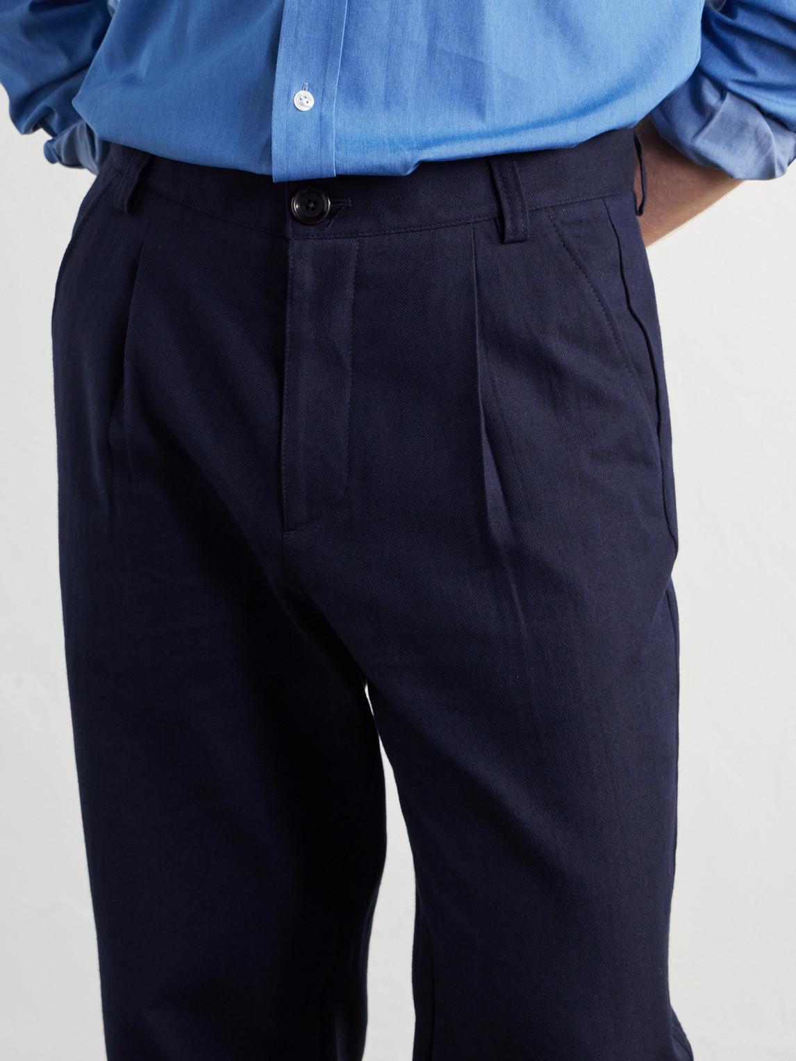 Morton Straight-Leg Pleated Cotton And Wool-Blend Suit Trousers