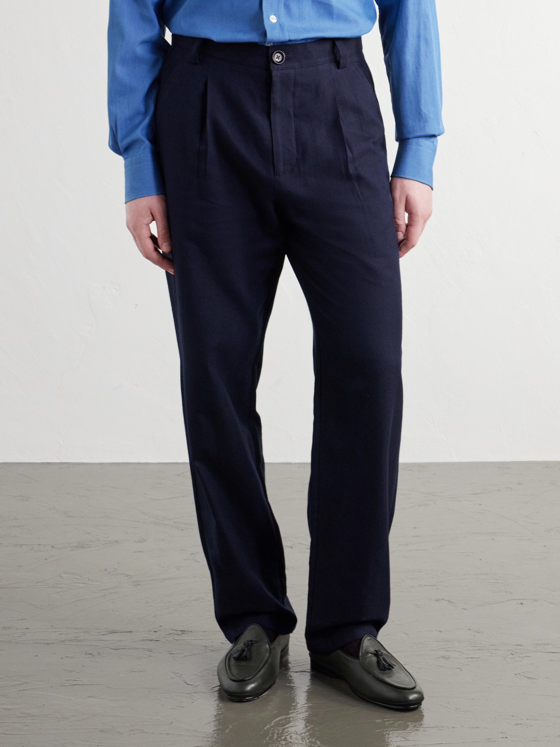 Morton Straight-Leg Pleated Cotton And Wool-Blend Suit Trousers