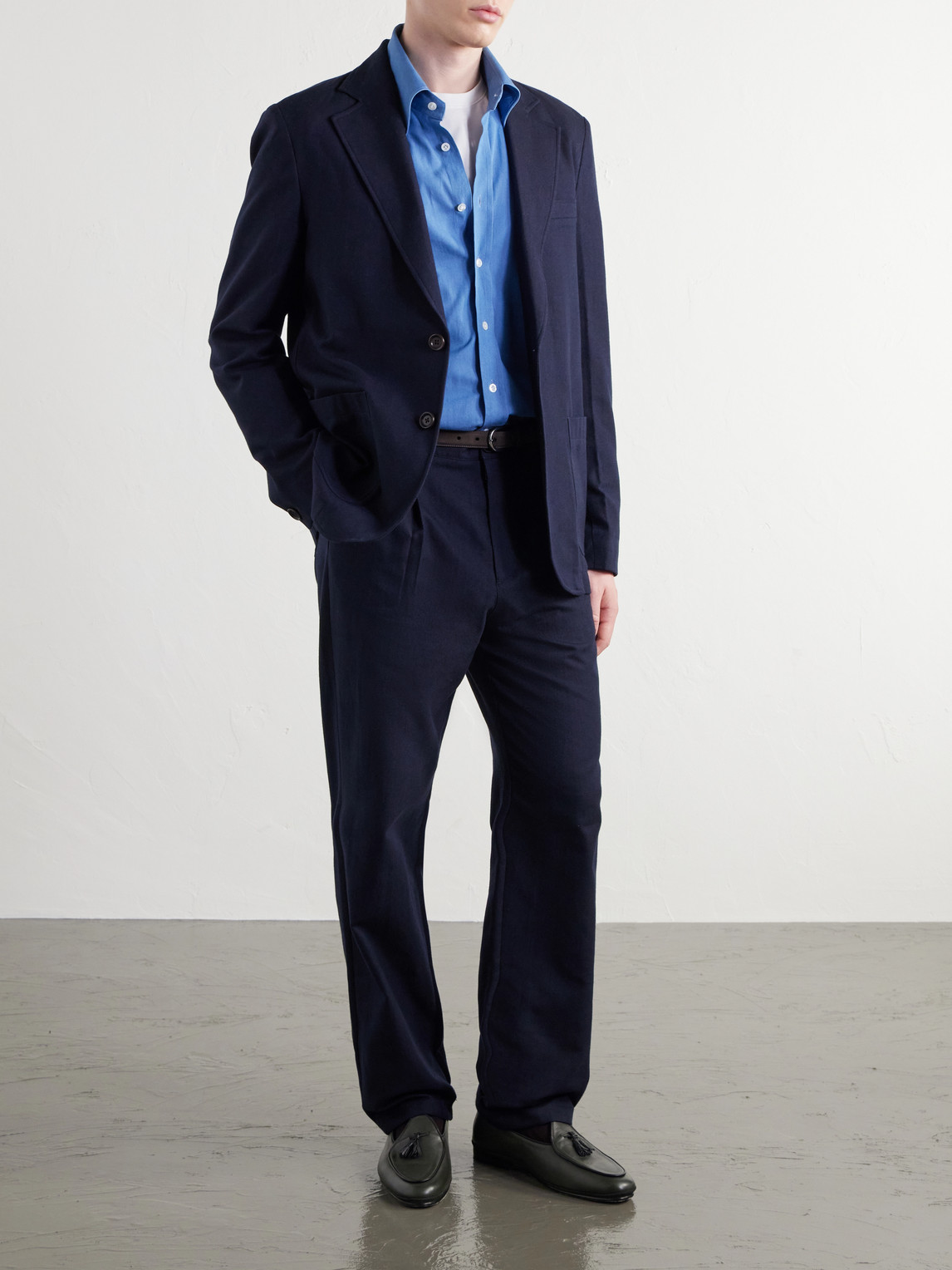 Morton Straight-Leg Pleated Cotton And Wool-Blend Suit Trousers