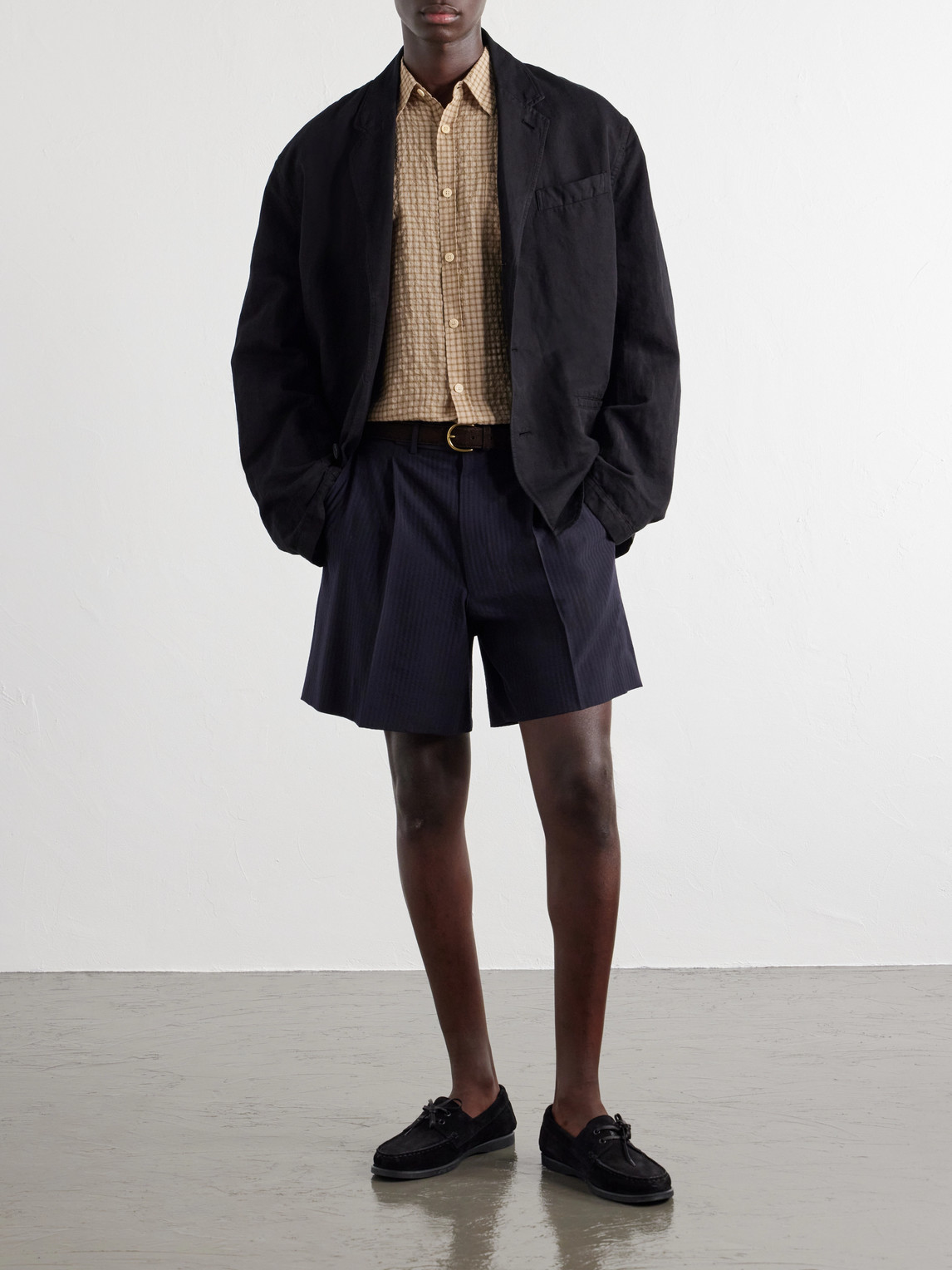Checked Cotton-Blend Seersucker Shirt