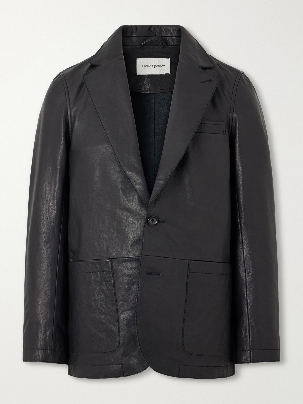 Oliver Spencer Westbury Leather Blazer In Transparent