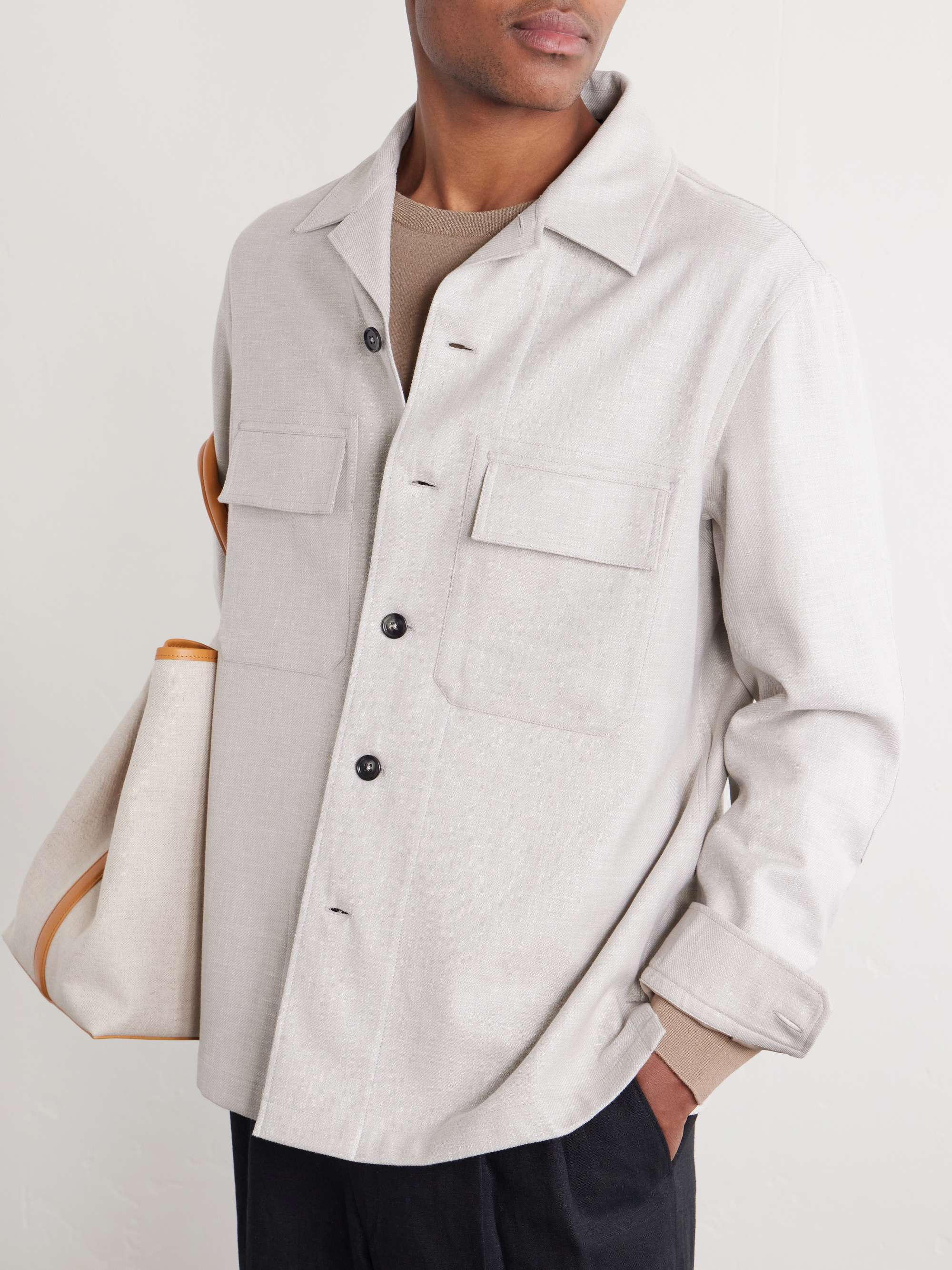 ZEGNA Linen, Wool and Silk-Blend Overshirt for Men | MR PORTER