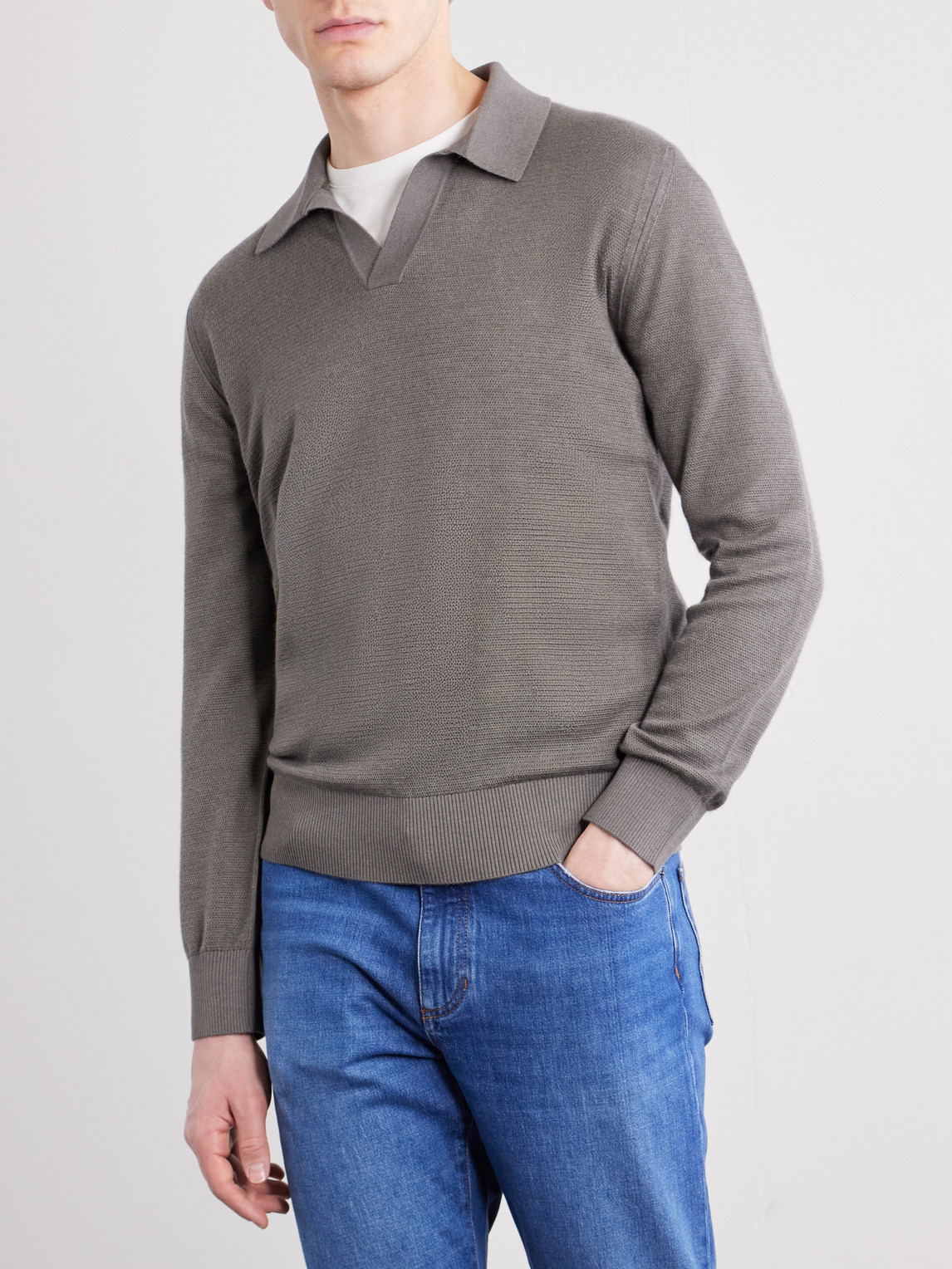 And Cashmere-Blend Polo Shirt