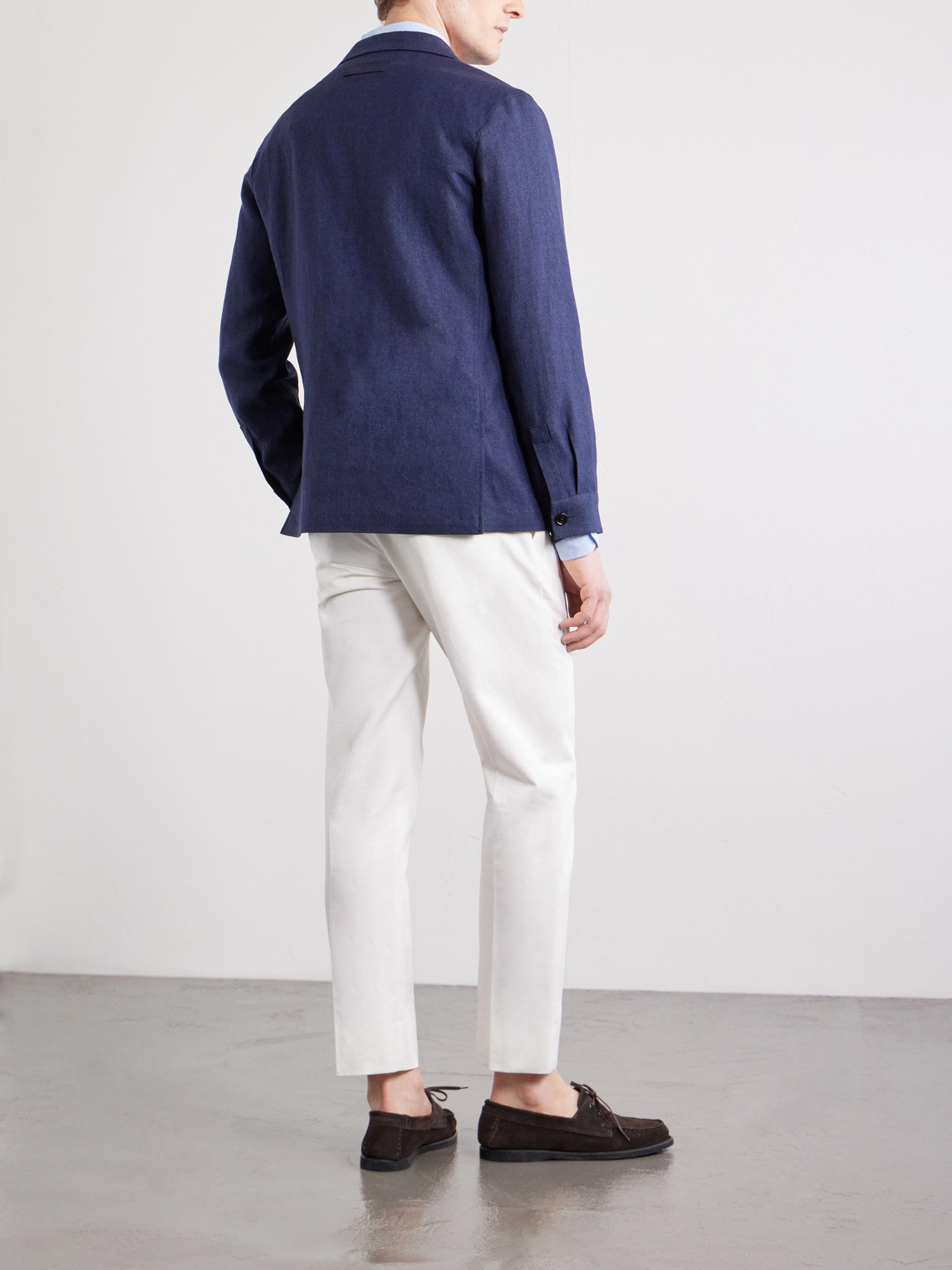  Zegna - Wool And Linen-blend Chore Jacket - Men - Blue - It 48 