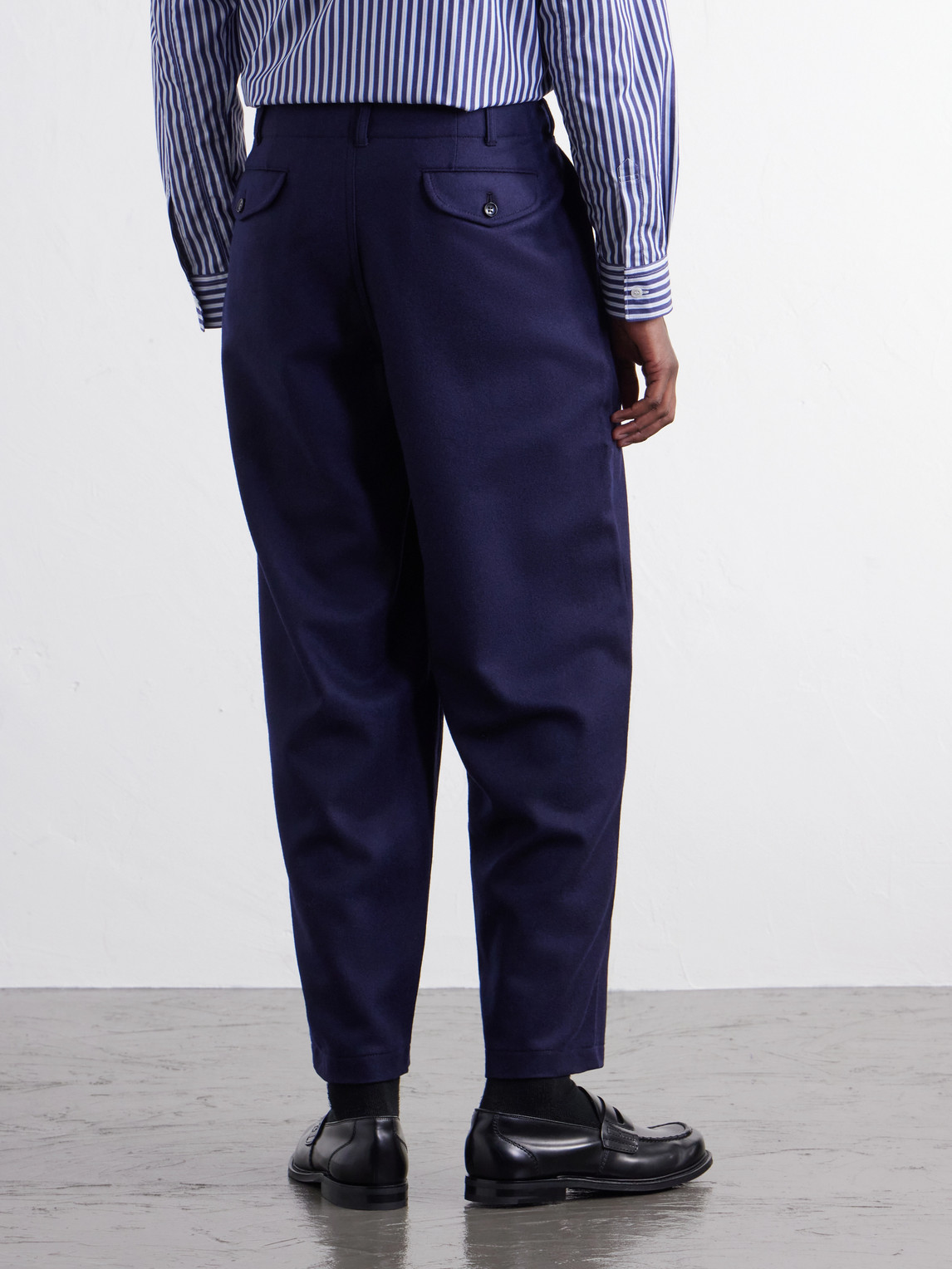 Comme Des Garçons Shirt - Wide-Leg Pleated Wool-Blend Flannel Trousers