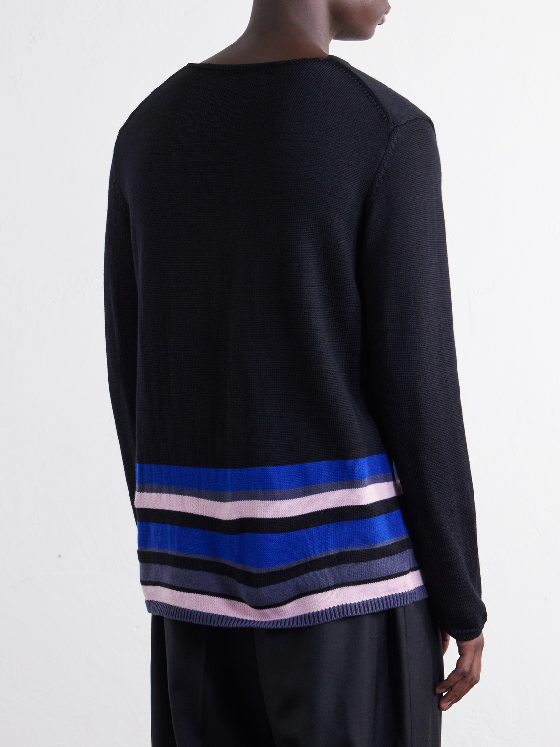 Comme Des Garçons Shirt - Striped Wool-Blend Gauze Sweater