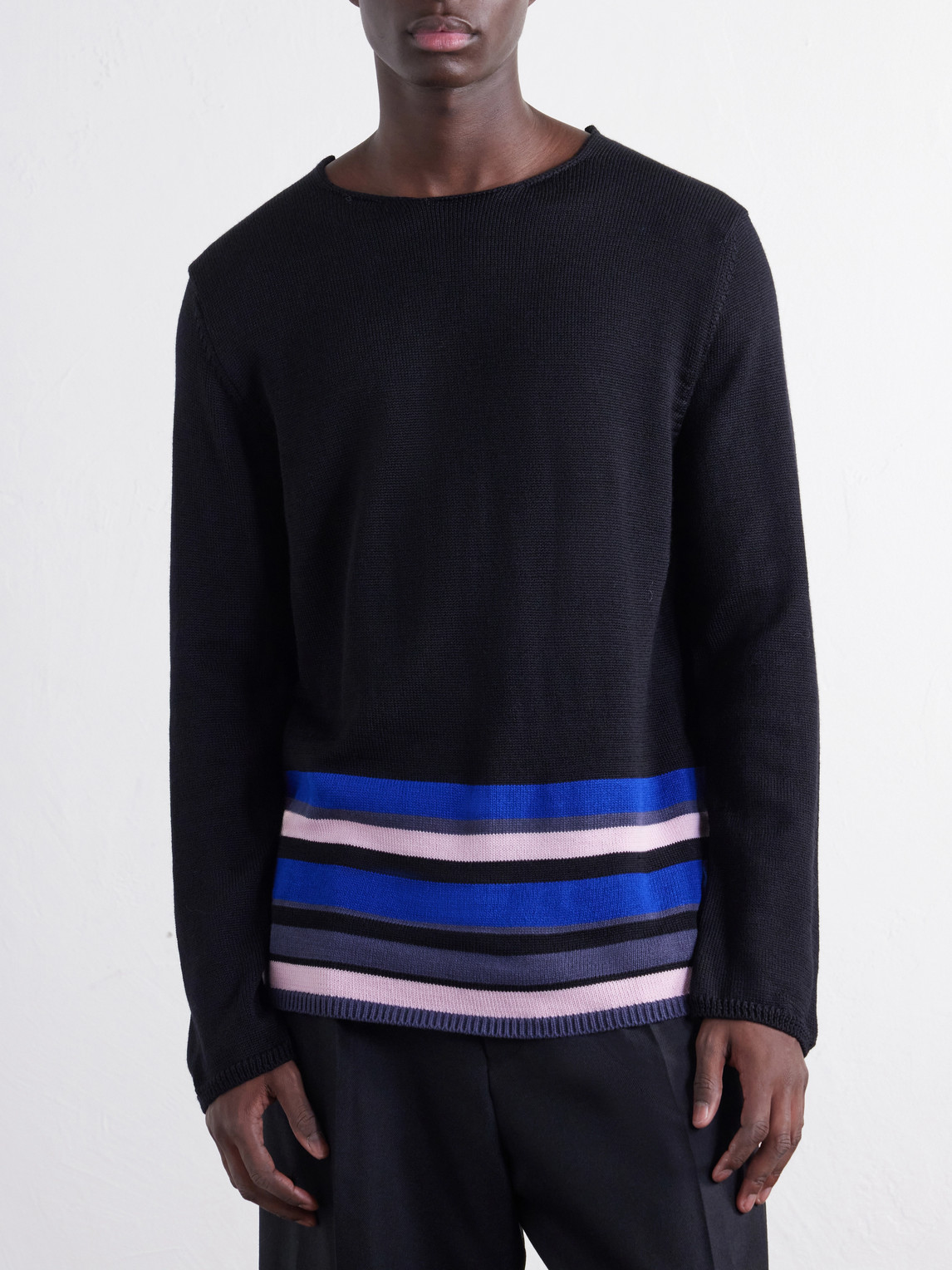 Comme Des Garçons Shirt - Striped Wool-Blend Gauze Sweater