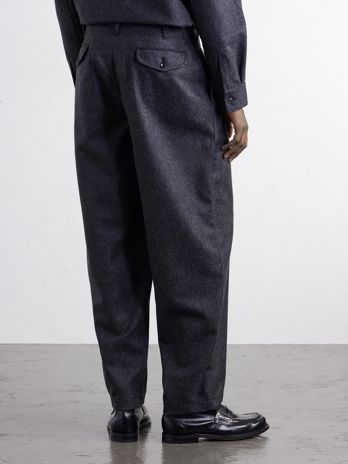 Comme Des Garçons Shirt - Wide-Leg Pleated Wool-Blend Flannel Trousers