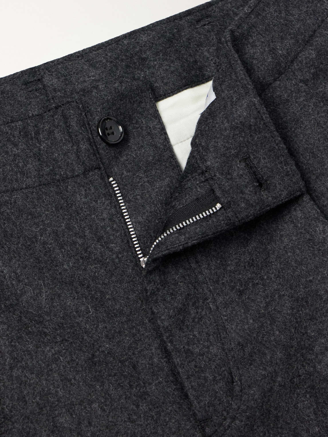 Comme Des Garçons Shirt - Wide-Leg Pleated Wool-Blend Flannel Trousers