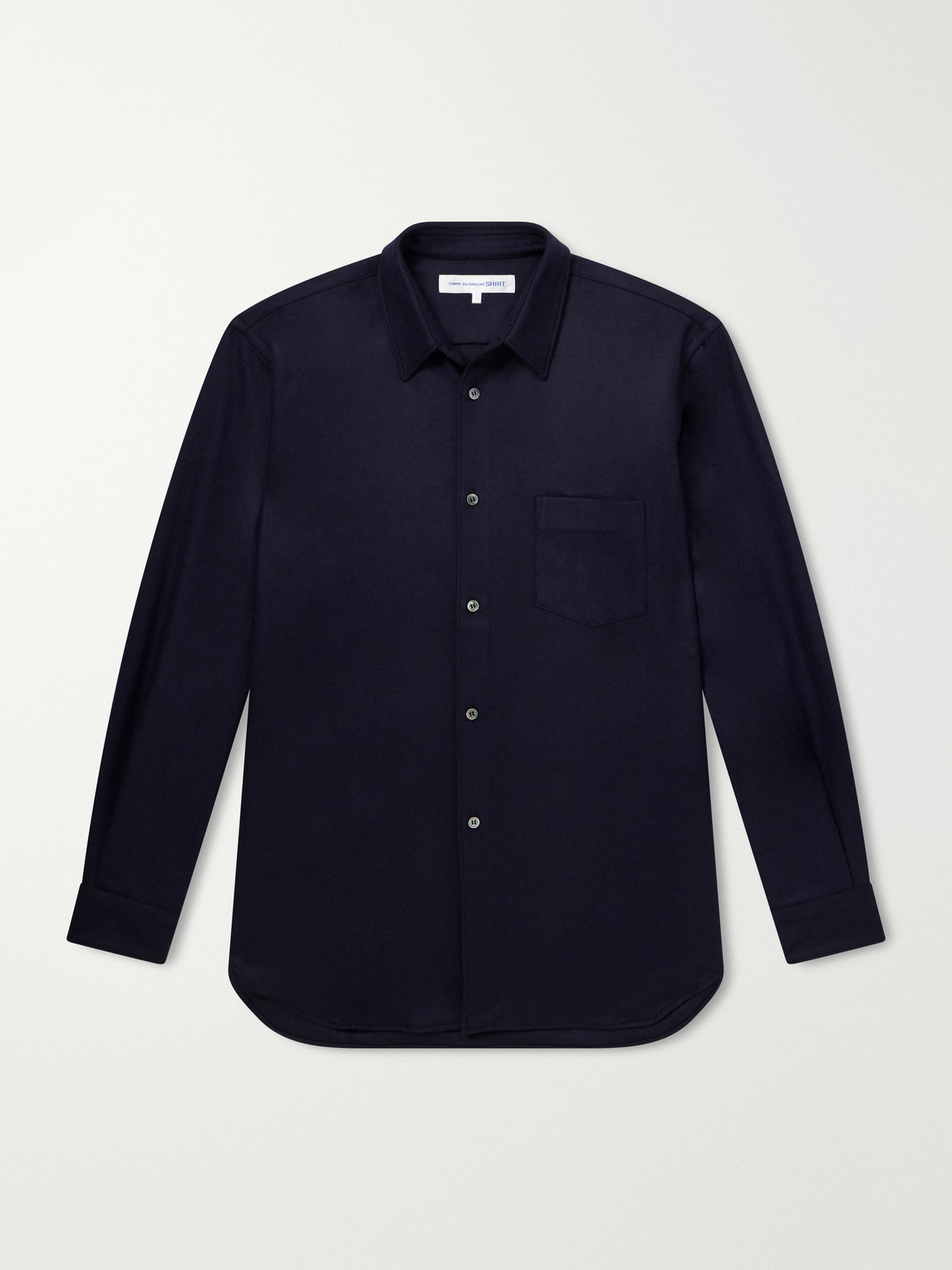 Comme Des Garçons Shirt Wool-blend Flannel Shirt In Blue
