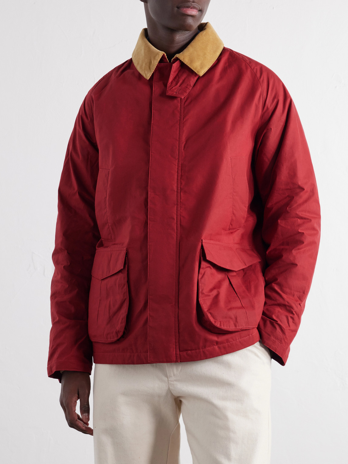 Bristol Corduroy-Trimmed Waxed Cotton-Canvas Jacket