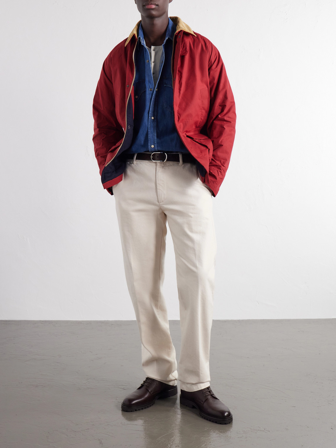 Bristol Corduroy-Trimmed Waxed Cotton-Canvas Jacket