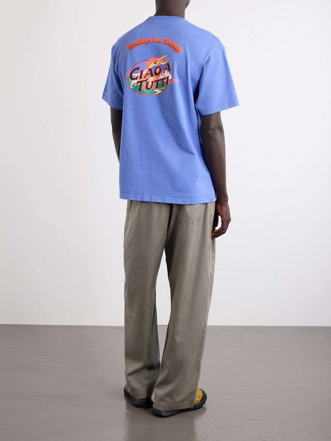 Basso Ciao A Tutti Logo-Print Cotton-Jersey T-Shirt