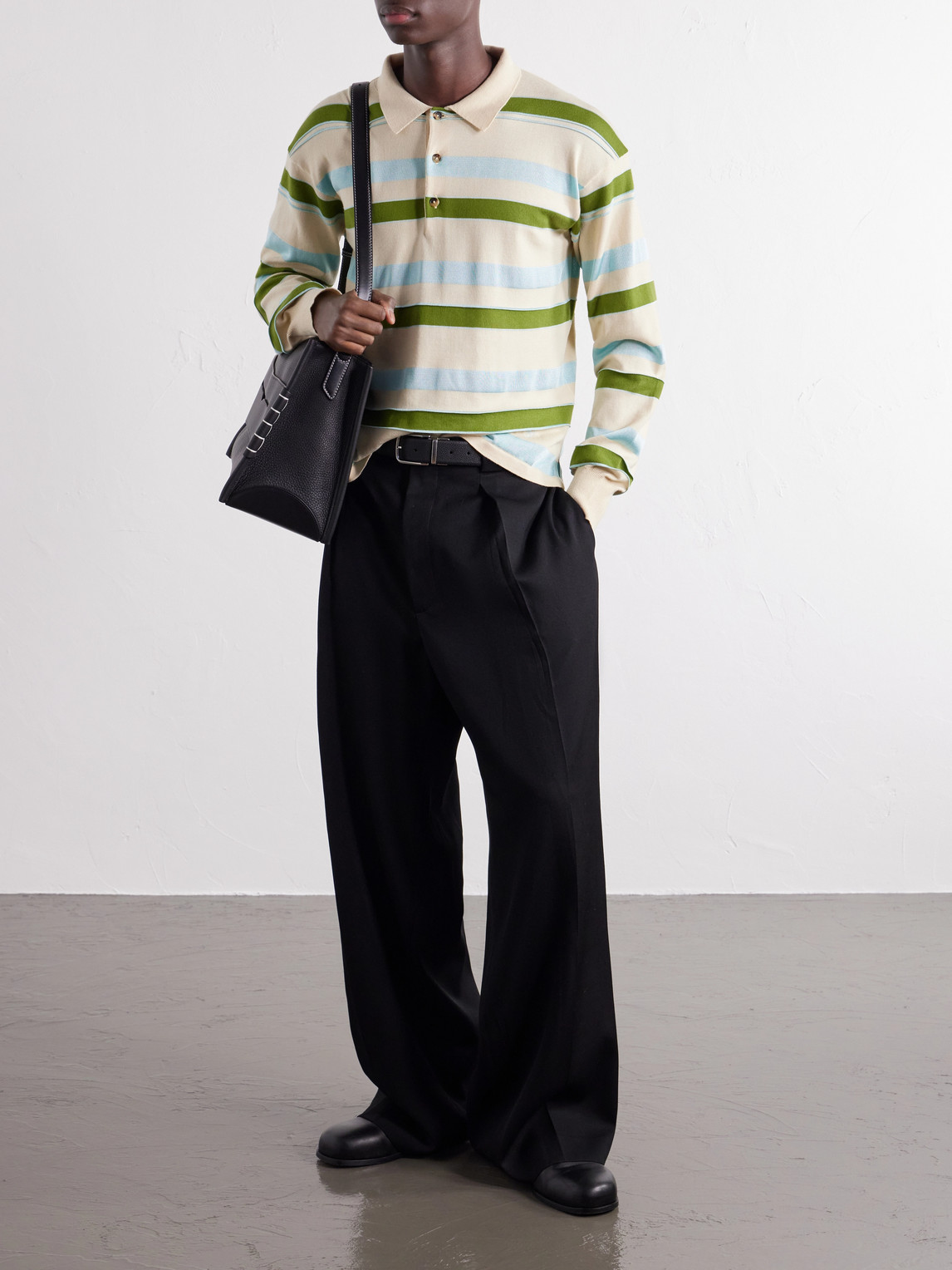 Rugby Striped Cotton-Blend Polo Shirt