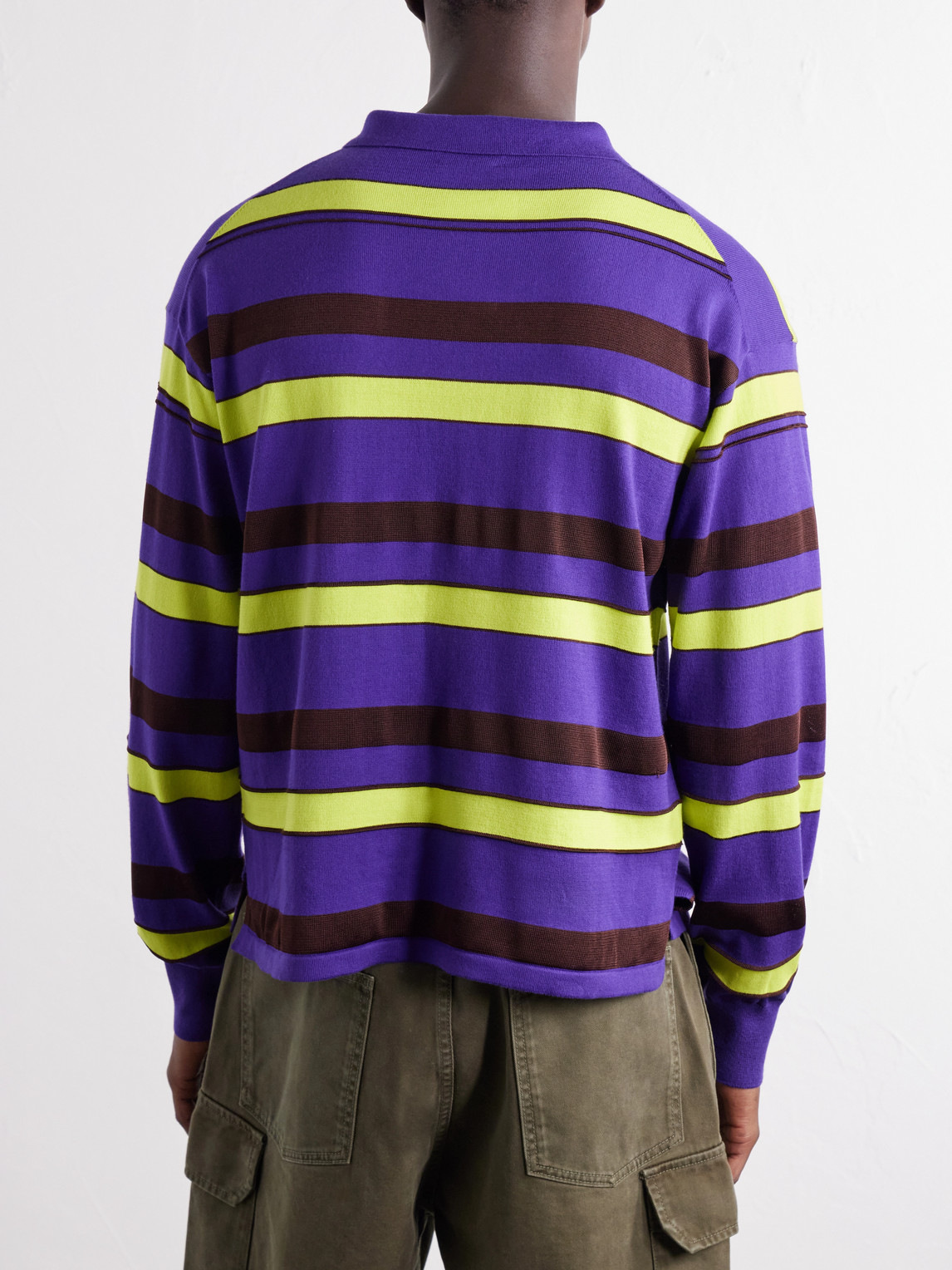 Rugby Striped Cotton-Blend Polo Shirt