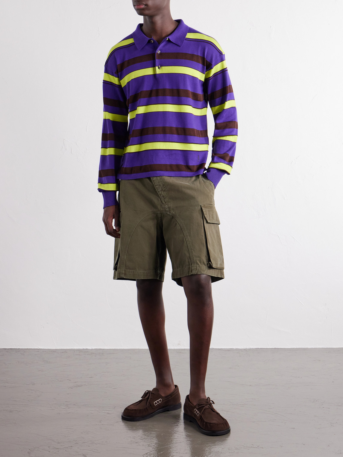Rugby Striped Cotton-Blend Polo Shirt
