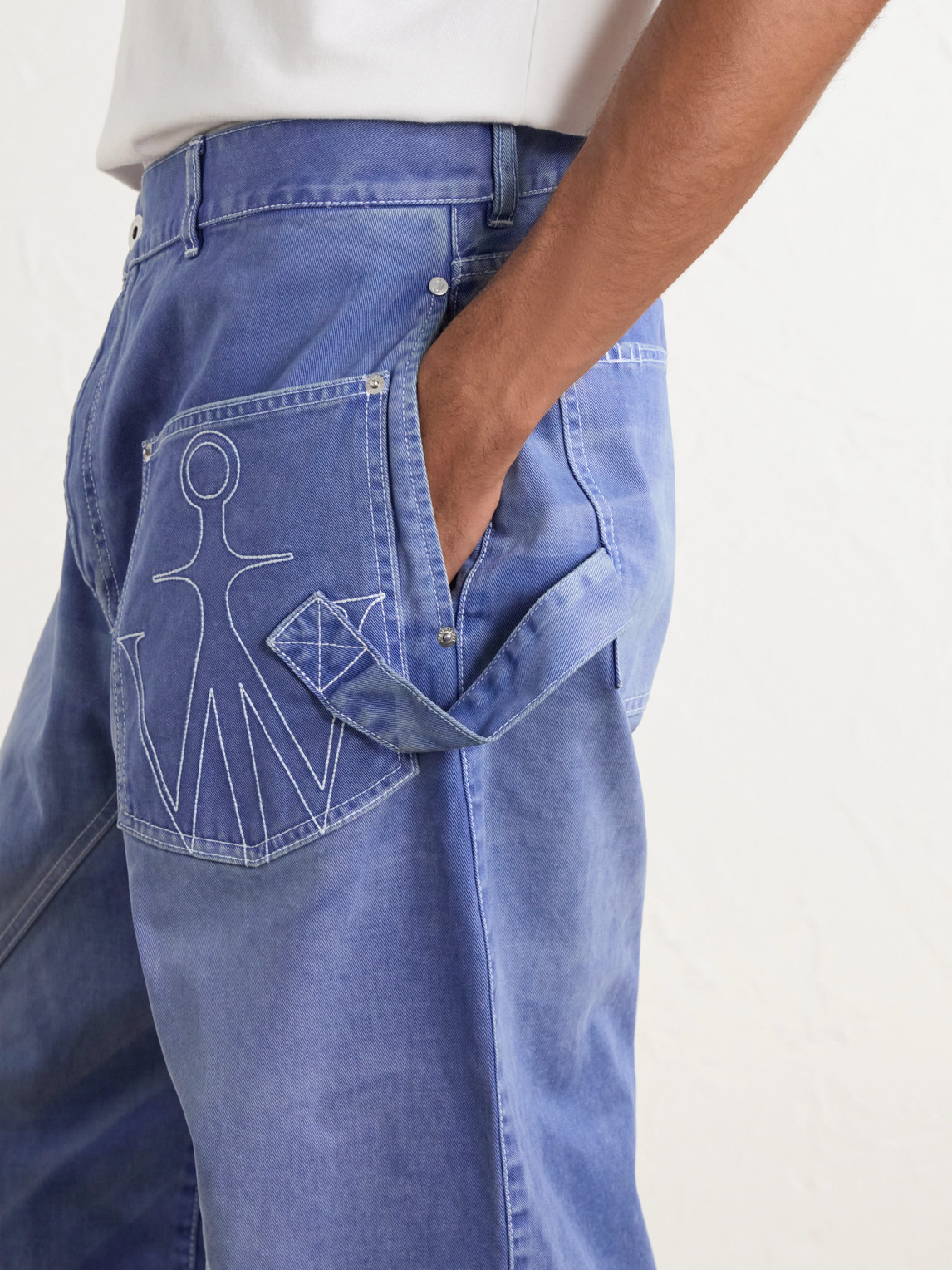 Embroidered Wide-Leg Jeans