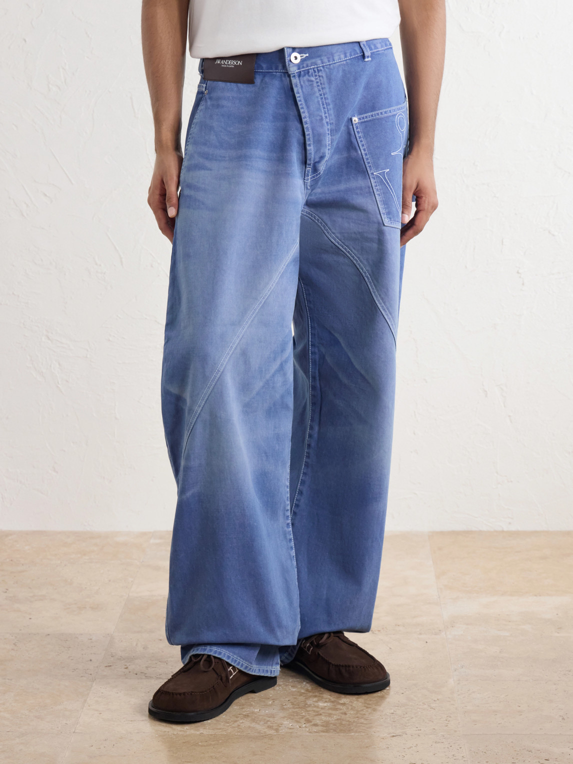 Embroidered Wide-Leg Jeans