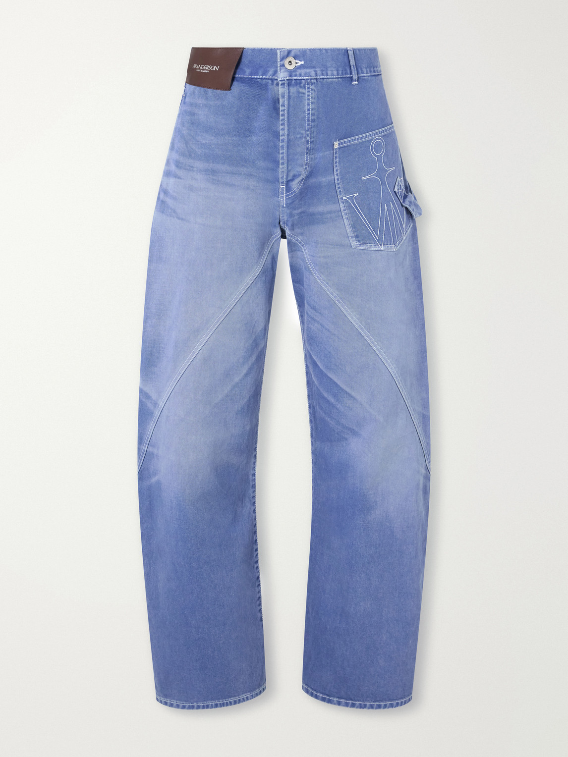 Embroidered Wide-Leg Jeans