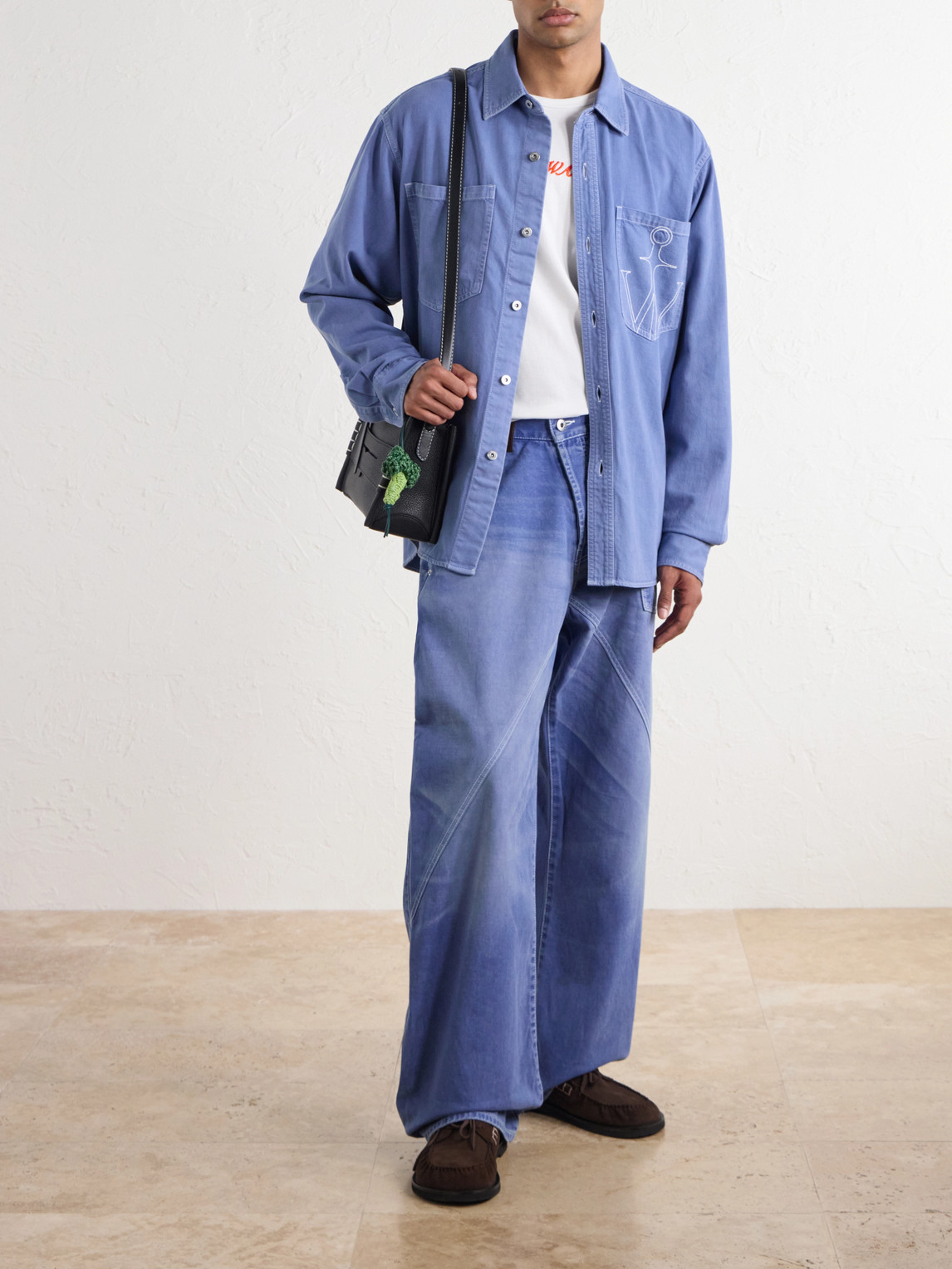 Embroidered Wide-Leg Jeans