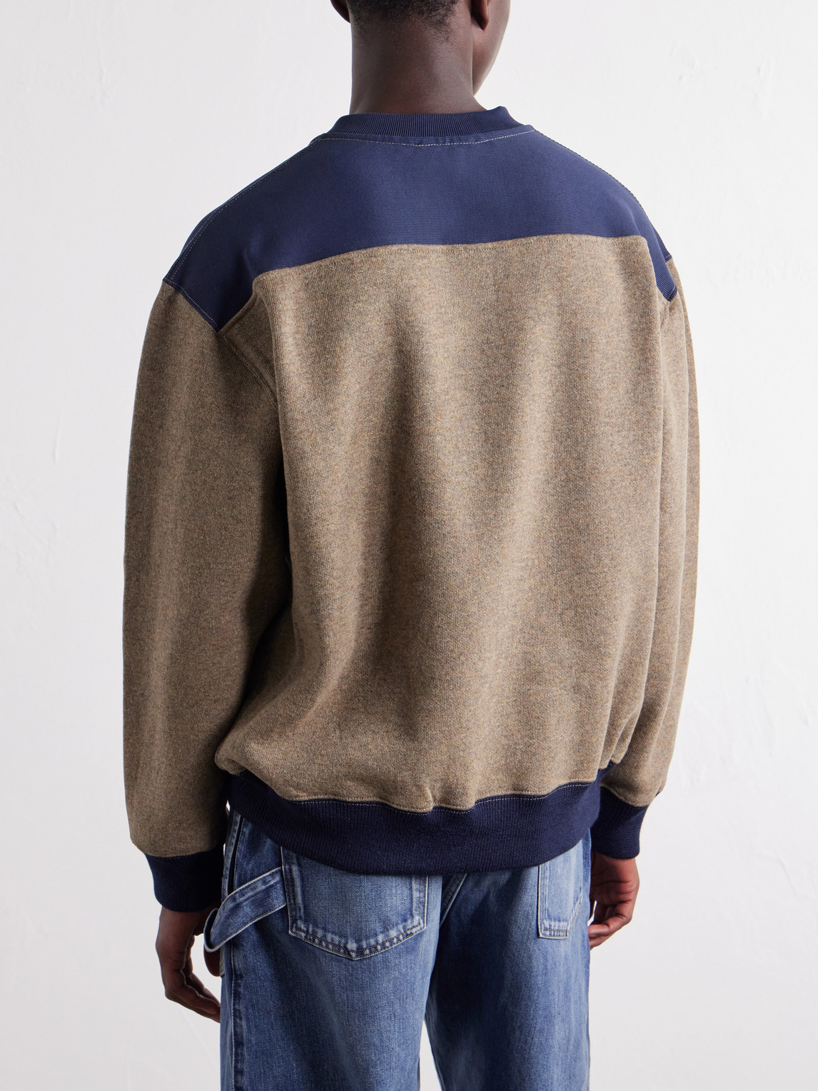 Logo-Embroidered Wool-Blend Jersey Sweatshirt