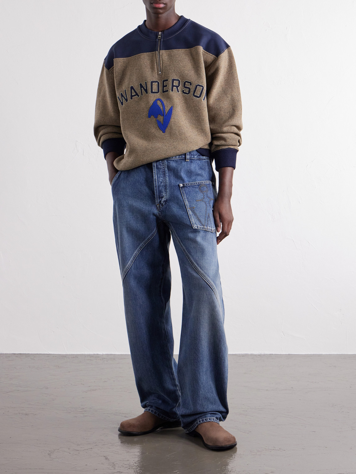 Logo-Embroidered Wool-Blend Jersey Sweatshirt