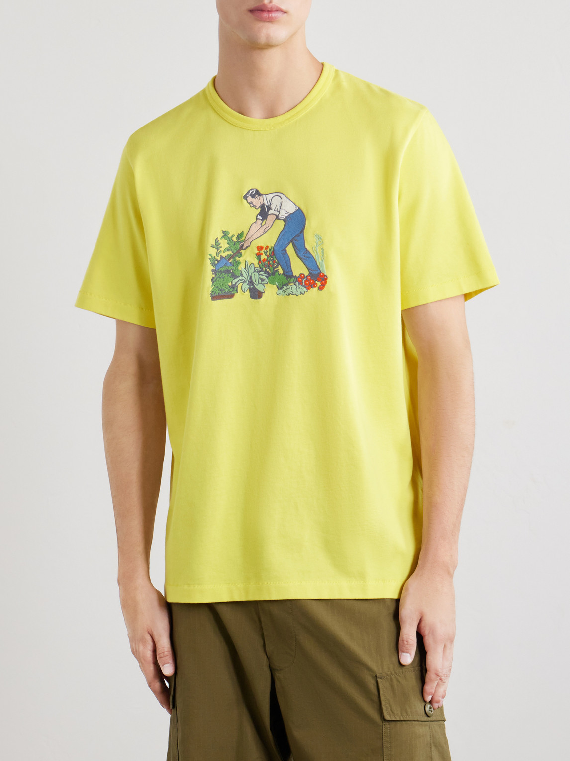 Gardener Embroidered Cotton-Jersey T-Shirt