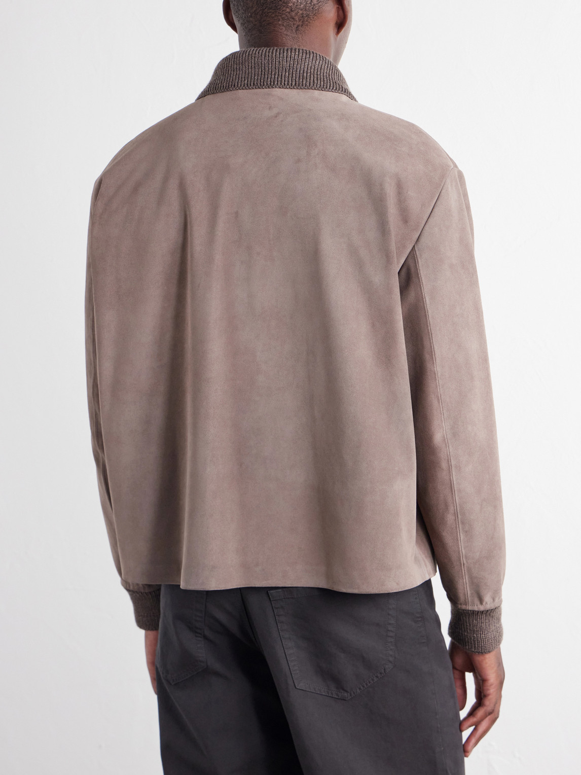 Wool-Trimmed Suede Jacket