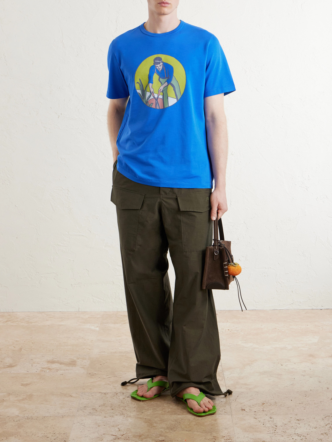 Gardener Logo-Embroidered Printed Cotton-Jersey T-Shirt