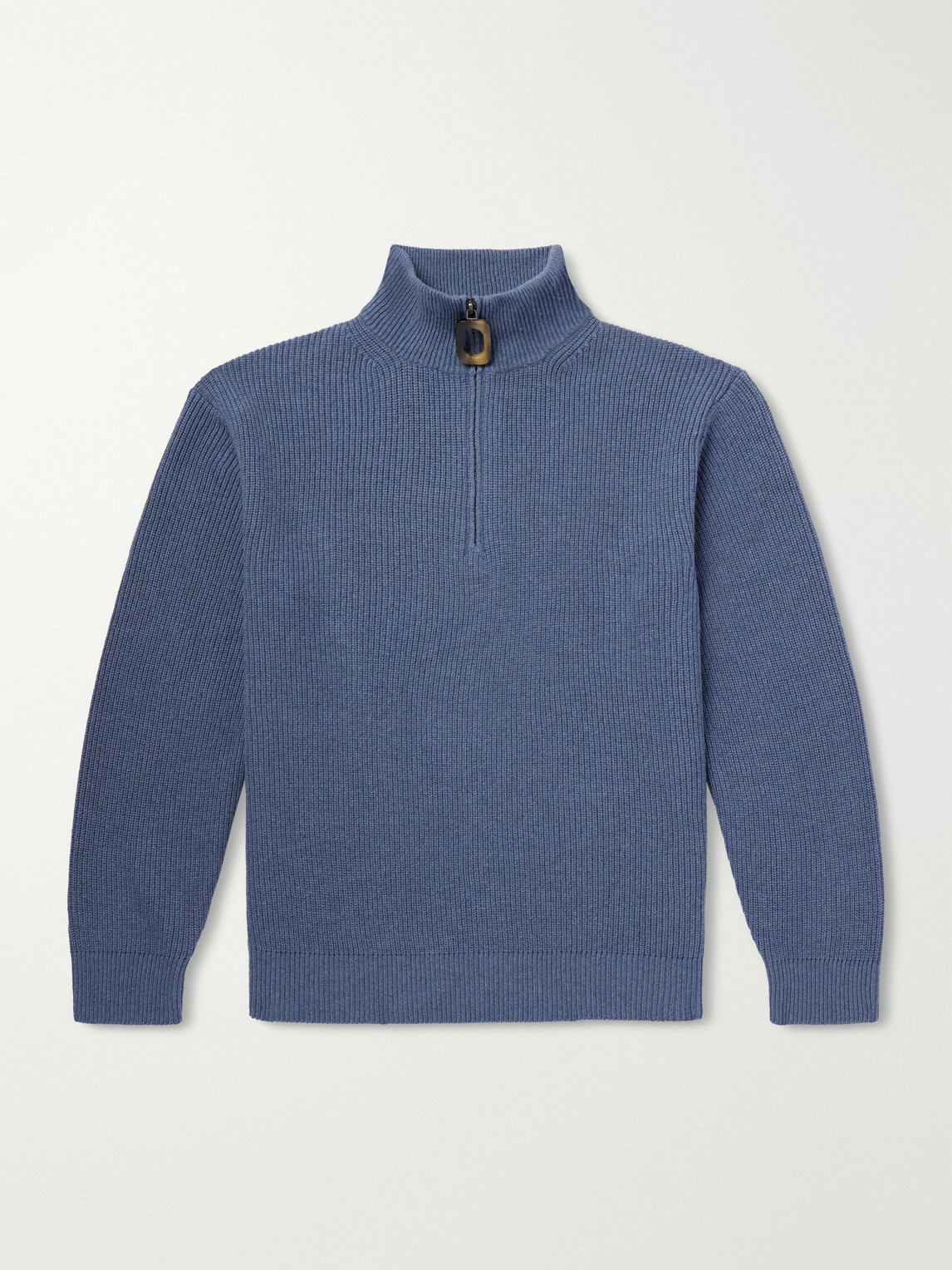 And Cotton-Blend Half-Zip Turtleneck Sweater
