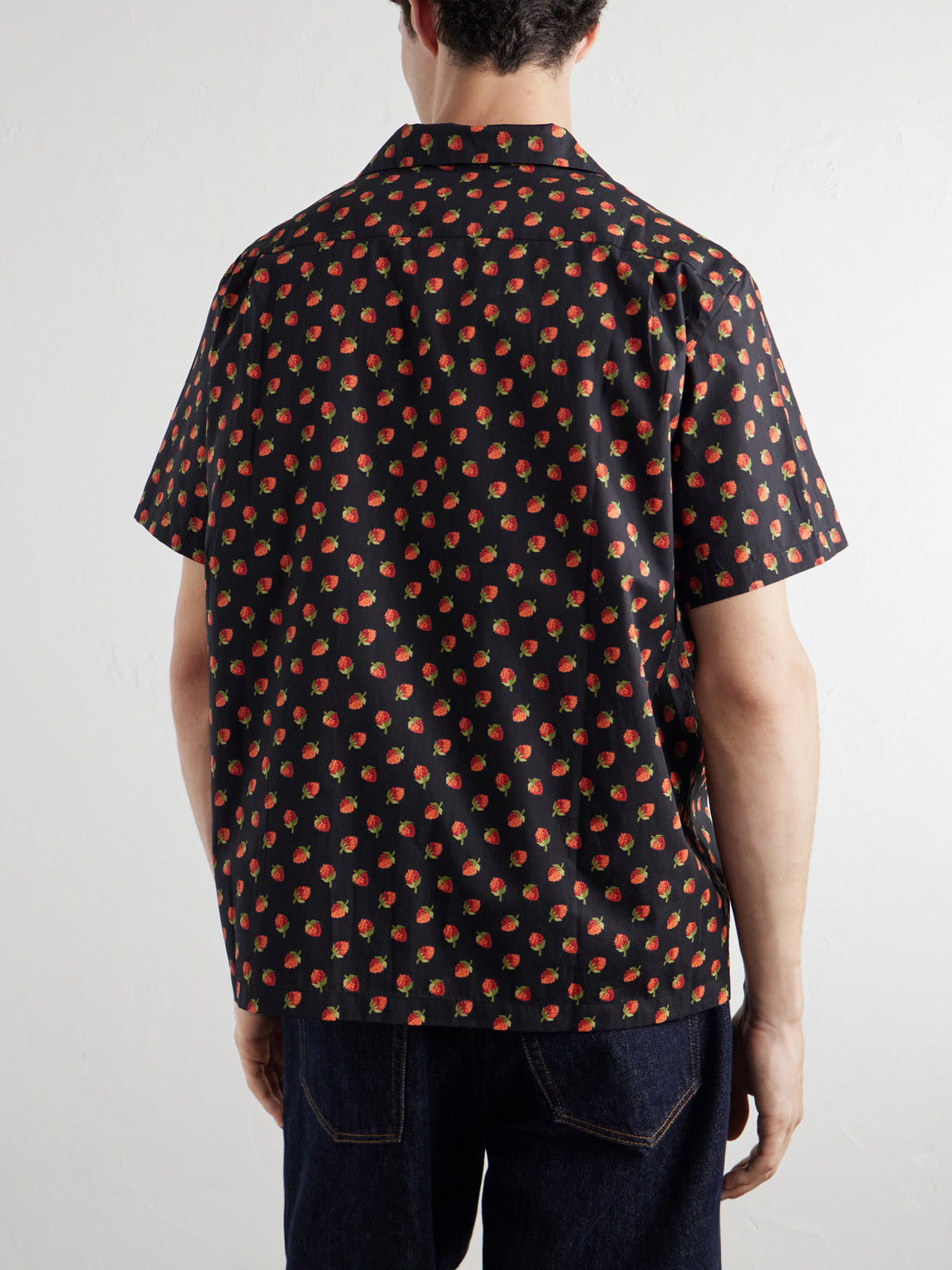 Camp-Collar Printed Cotton Shirt
