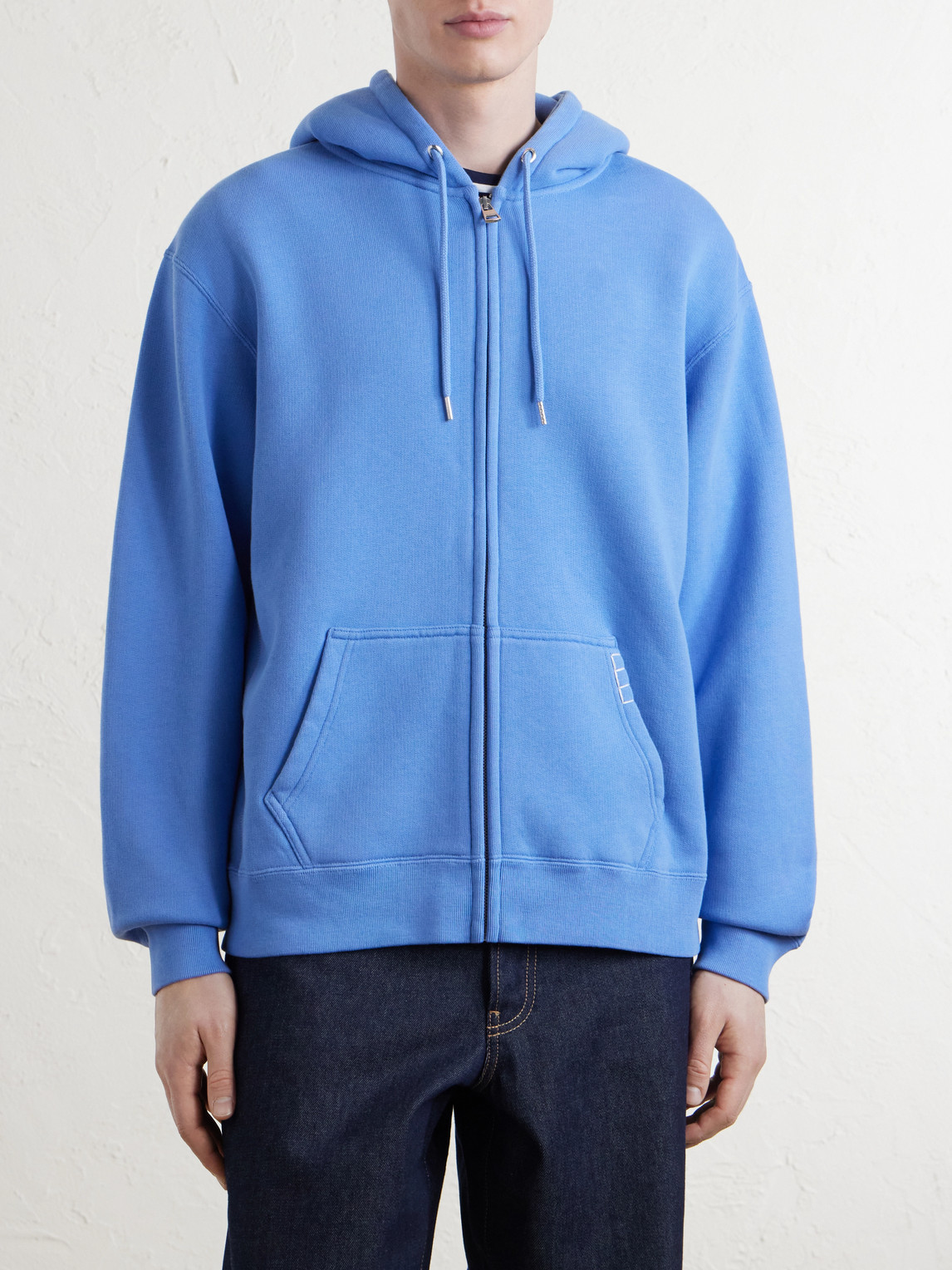 Cotton-Jersey Zip-Up Hoodie