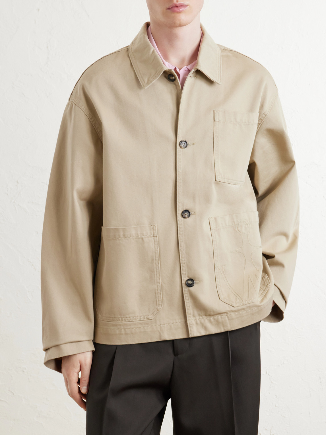Logo-Embroidered Cotton-Twill Jacket