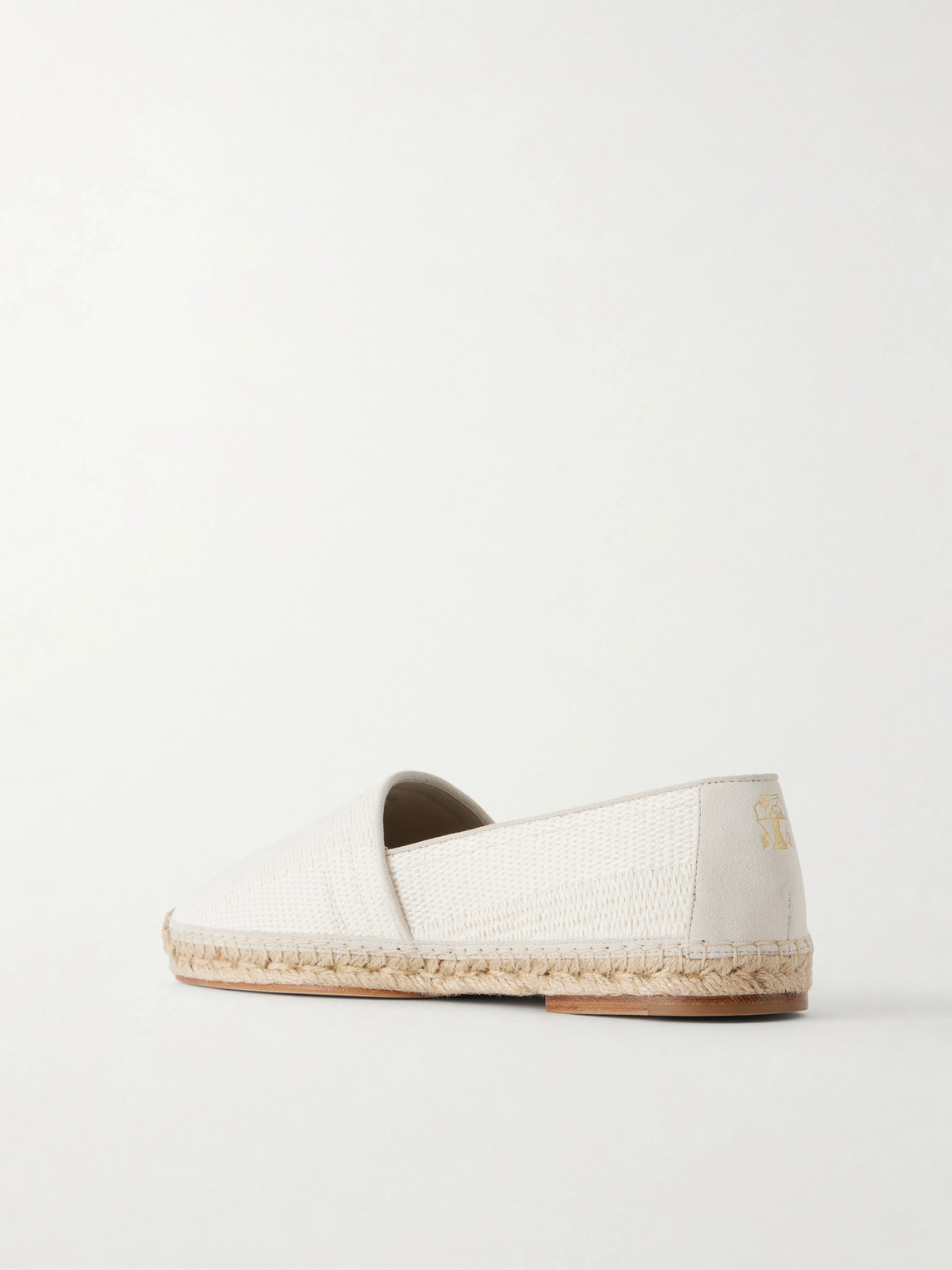  Brunello Cucinelli - Leather-trimmed Woven Raffia Espadrilles - Men - Neutrals - Eu 40 