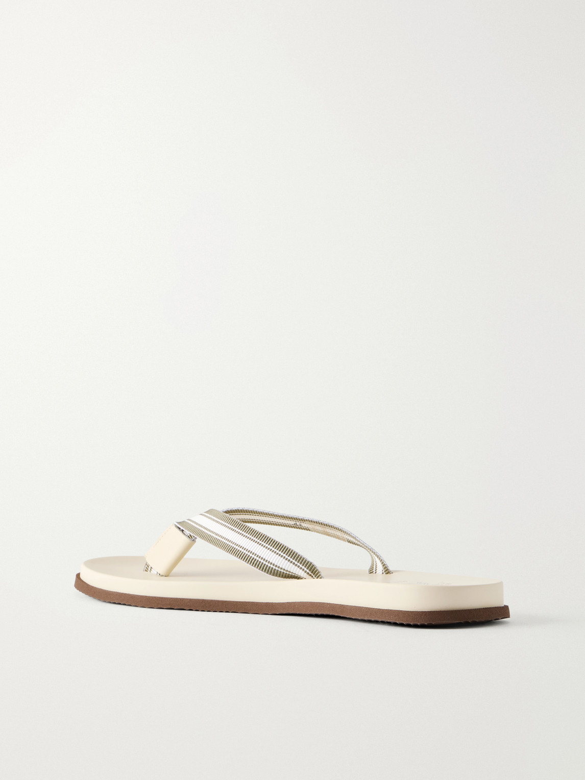 Brunello Cucinelli - Striped Canvas Flip Flops - Men - Green - Eu 40 
