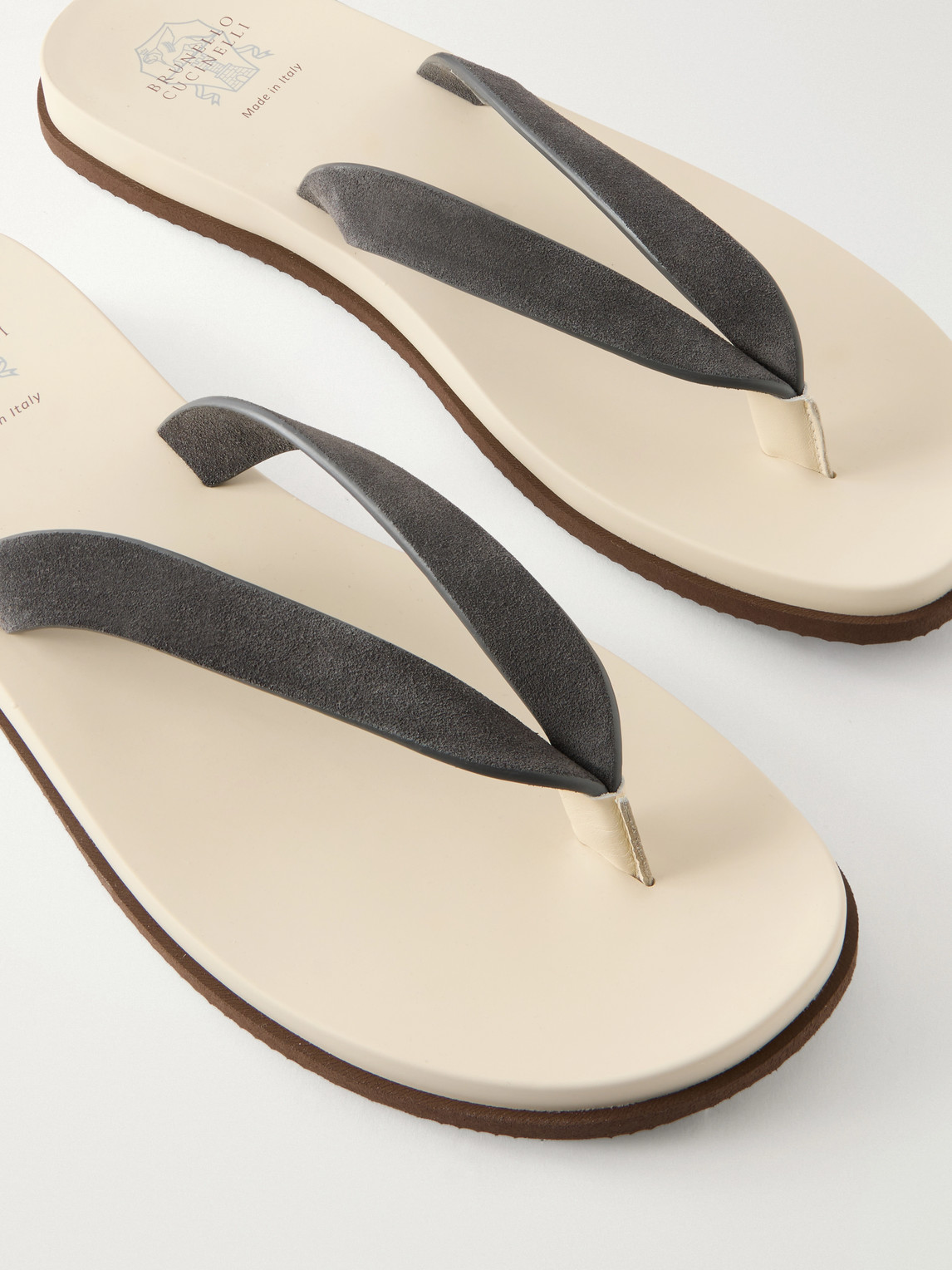  Brunello Cucinelli - Suede Flip Flops - Men - Gray - Eu 40 