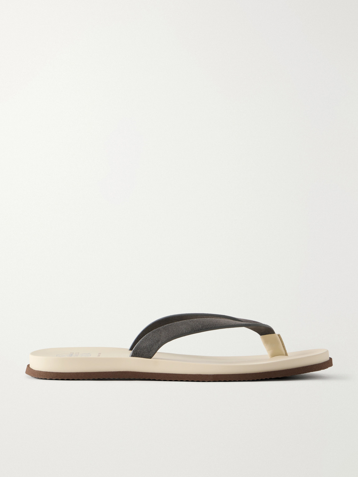 Brunello Cucinelli Suede Flip Flops In Multi