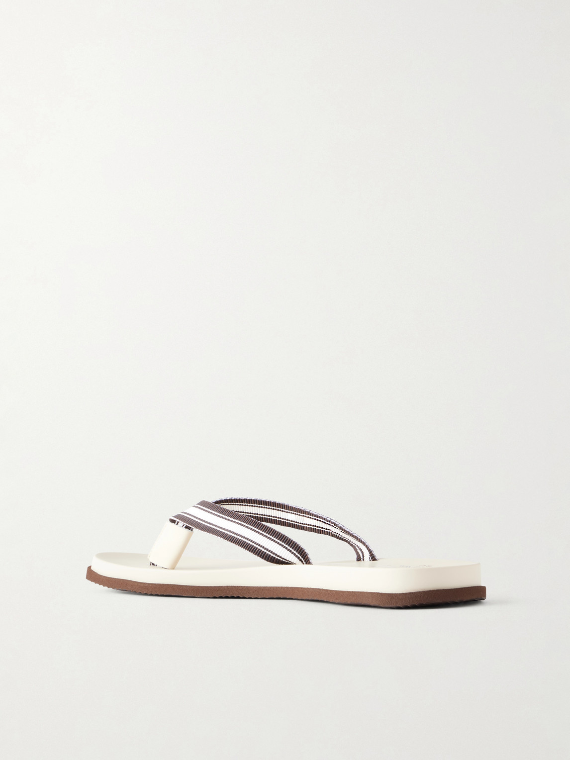  Brunello Cucinelli - Striped Grosgrain Flip Flops - Men - White - Eu 40 