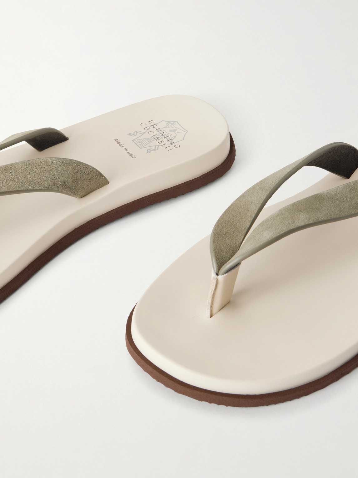  Brunello Cucinelli - Suede Flip Flops - Men - Neutrals - Eu 41 