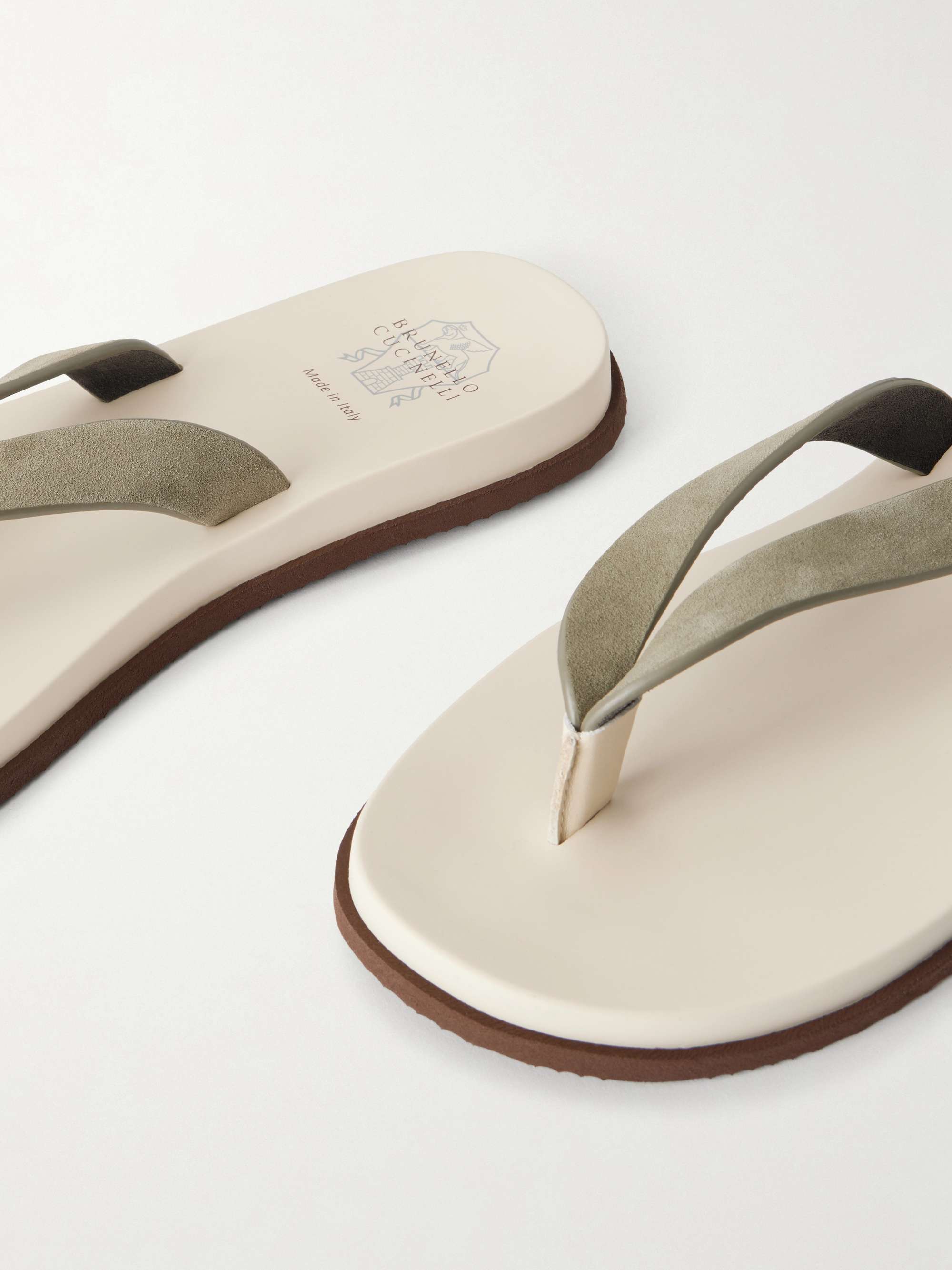 BRUNELLO CUCINELLI Suede Flip Flops for Men | MR PORTER