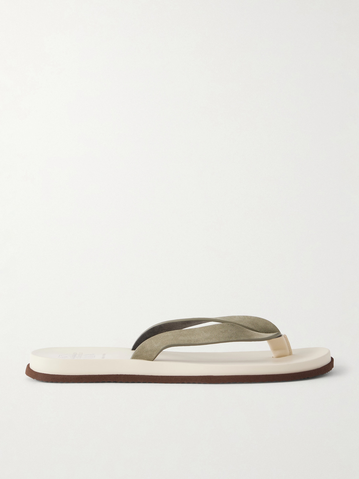 Brunello Cucinelli Suede Flip Flops In Brown