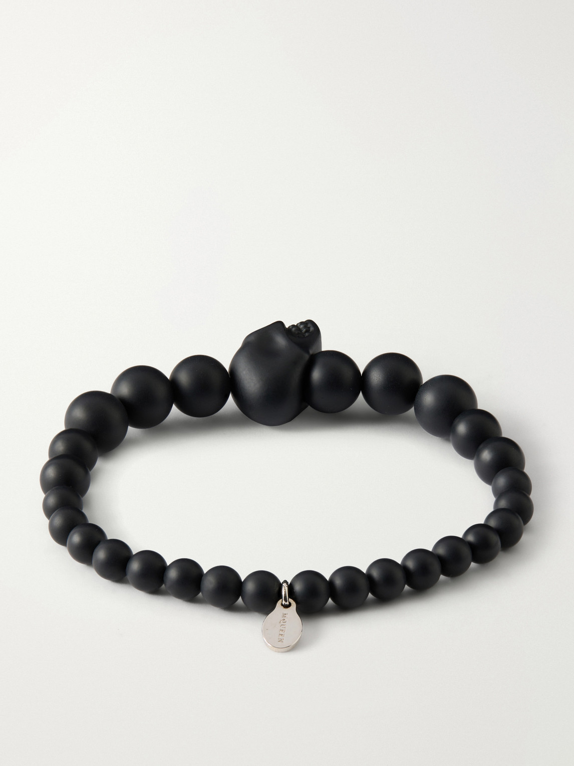  Mcqueen - Skull Beaded Bracelet - Men - Black 