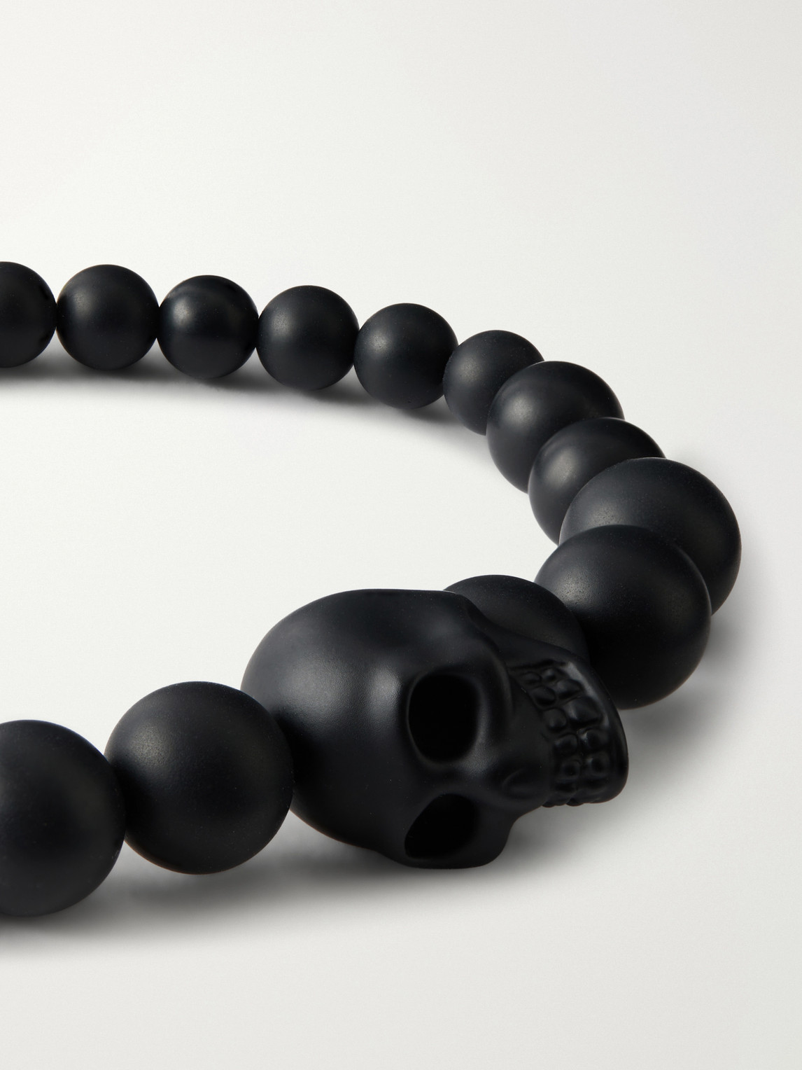  Mcqueen - Skull Beaded Bracelet - Men - Black 